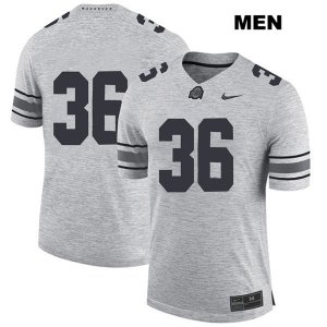 Men's NCAA Ohio State Buckeyes K'Vaughan Pope #36 College Stitched No Name Authentic Nike Gray Football Jersey TB20U70MC